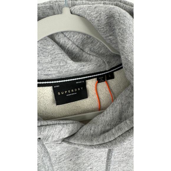 Superdry Luxury Sport Loose Hoodie Pullover Mens Large Athletic Grey Marl New - Picture 4 of 10